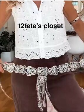 ZARA flowers metal charm belt